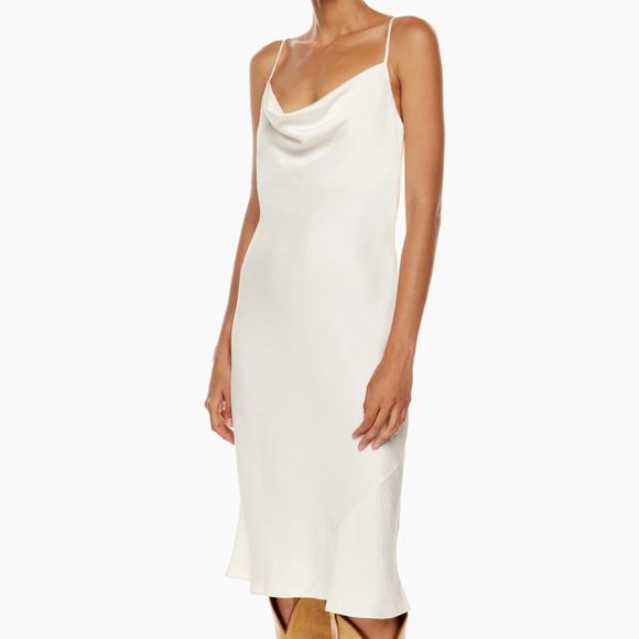Aritzia Dresses & Skirts - ARITZIA New w/o Tags Cowlneck Midi Slip Dress Light Birch
